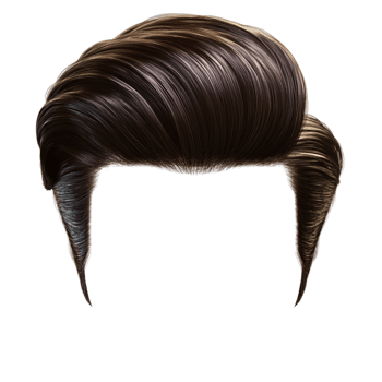 Vintage hairstyle with neatly combed black hair styled upward in a retro fashion representing classic trends individuality and the cultural significance of timeless grooming styles over decades png