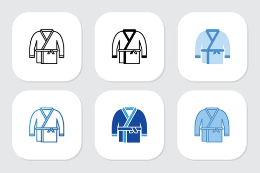bathrobe icons with various design styles vector