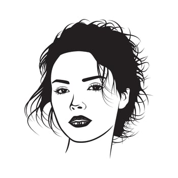 woman with curly hair vector