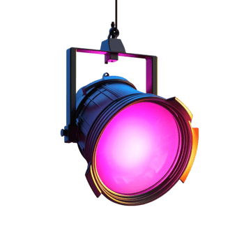 Pink Light Spotlight on Stand on Transparent Background png