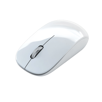 Sleek white wireless mouse with a smooth ergonomic design offers precision and comfort for seamless navigation and productivity png