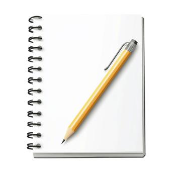 Spiral notebook with a sharpened pencil holds endless possibilities for creativity and ideas png