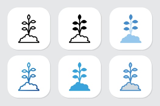 plant icons with various design style vector