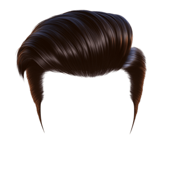 Sleek and stylish black hair with a voluminous pompadour symbolizing confidence and the bold essence of vintageinspired fashion png