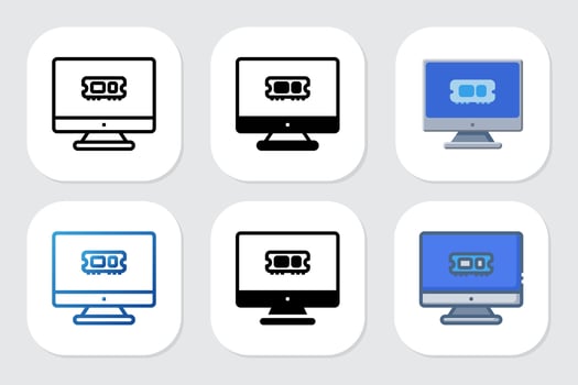ram icons with various design styles vector