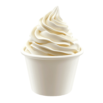 Creamy frozen yogurt in a small paper cup png