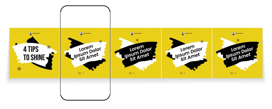 Yellow carousel template for social media marketing vector