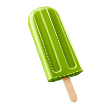 A lime green popsicle on a wooden stick png