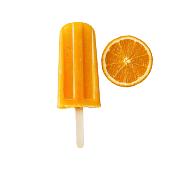 Orange Popsicle and Orange Slice on Black Background png