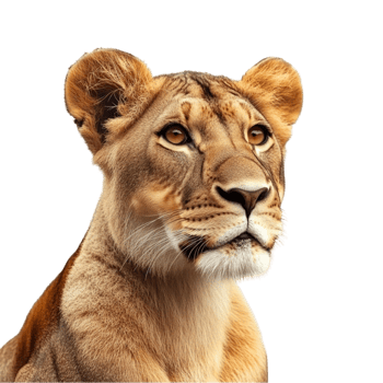 Instinctive Lioness on Transparent Background png