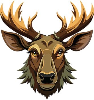 Grand Moose Head Illustration Available on EPS File vector