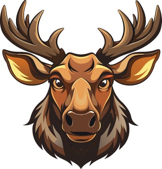 Powerful Moose Head Badge Available on EPS File vector