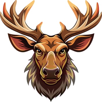 Noble Moose Head Sketch Available on EPS File vector