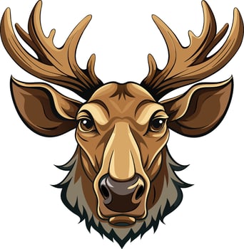 Fierce Moose Head Art Available on EPS File vector