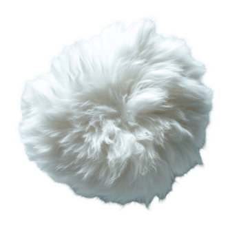 Fluffy white pom pom with soft texture ideal for crafting and decoration projects isolated on transparent background png