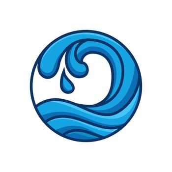 ocean waves in circle vector