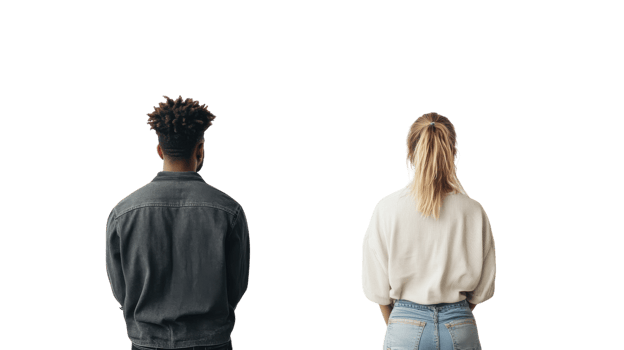 A man and woman standing next to each other png