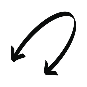 Hand drawn marker doodle arrow isolated on a white background vector