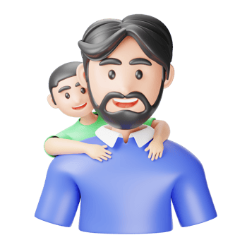 A man and a child are holding each other png
