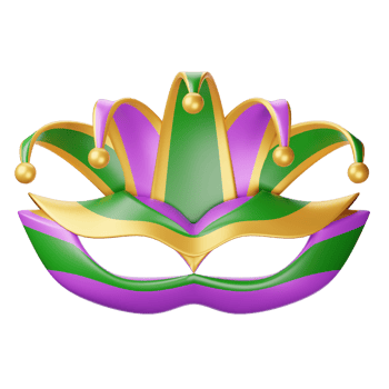 Mardi gras mask on black background png