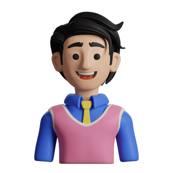A cartoon character with a pink shirt and tie png