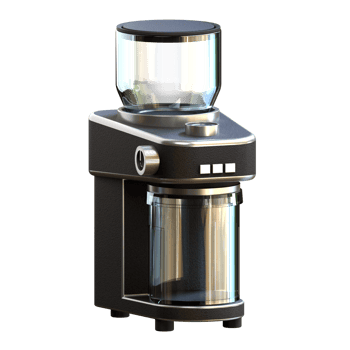 A coffee grinder is shown on a black background png