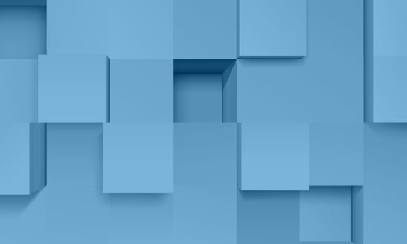 Soft blue cubes pattern. Abstract square mosaic. geometric shape texture surface box. vector