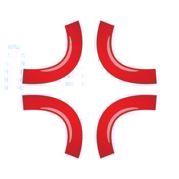 Manga anger or irritation symbol. Angry anime icon manpu. Four crossing veins comic emblem vector