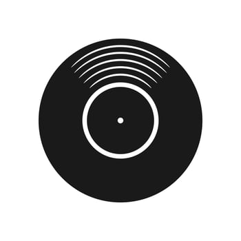 Vinyl record flat icon symbol isolated on white background vector