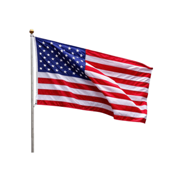 American Flag Waving in the Wind on a Flagpole a Symbol of Freedom and Patriotism png