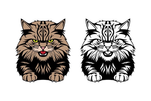 Fierce Cat Illustrations vector