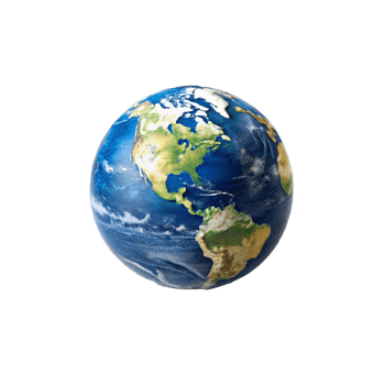 A Detailed View of Planet Earth Showing North and South America Continents and Surrounding Oceans png