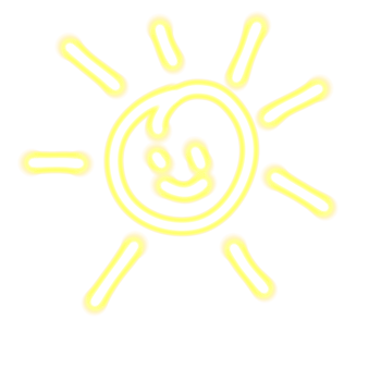 a yellow sun drawn on transparent background png
