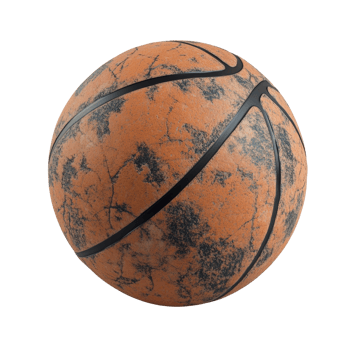 Weathered Orange Basketball Showing Age and Use png