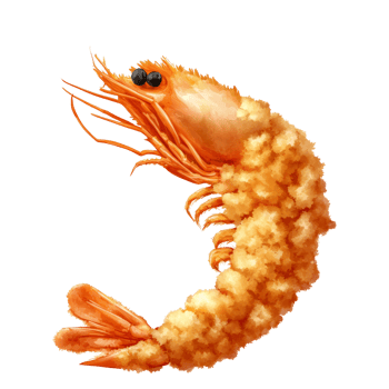 A Single Breaded Shrimp Appetisingly Displayed png