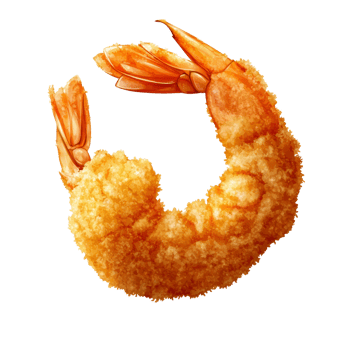 A Single Breaded Shrimp Ready To Eat png