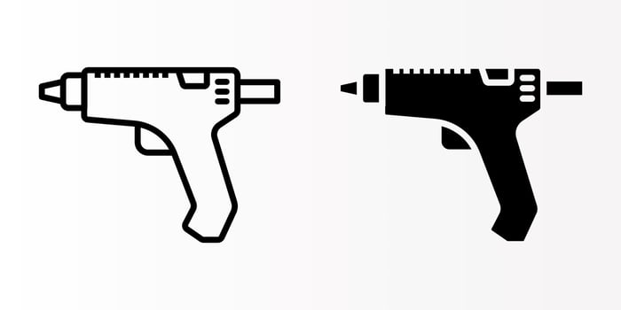 Glue Gun icons set. Caulk gun sign. for mobile concept and web design. illustration on white background vector