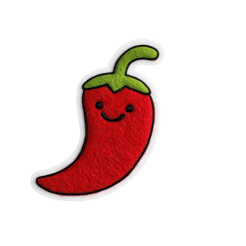 A cheerful red chili pepper graphic with a smiling face for culinary designs. png
