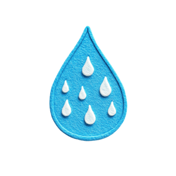 A bright blue water droplet symbolizing hydration and purity. png
