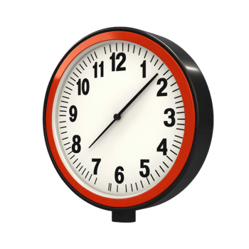 A classic round wall clock showing clear time and modern design. png
