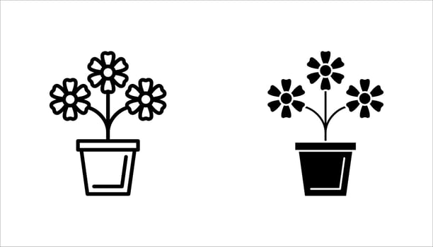 flower set icon vector