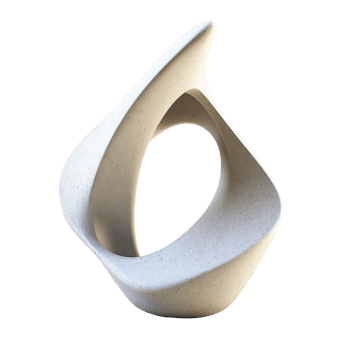 A modern abstract sculpture with smooth curves and a unique shape for artistic inspiration. png
