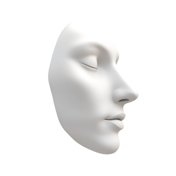 A serene abstract white face profile representing calmness and contemplation. png
