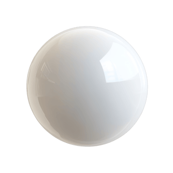 A smooth, glossy, white sphere with subtle reflections, perfect for design projects. png