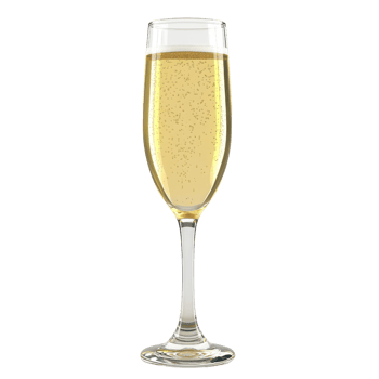 A sparkling glass of champagne reflecting celebratory moments and elegance. png