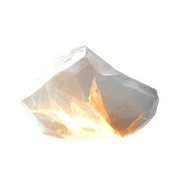 A stunning natural crystal rock reflecting light and showcasing its unique structure. png