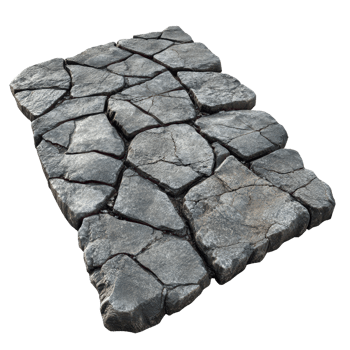 A textured, cracked stone pathway showcasing natural earth materials. png