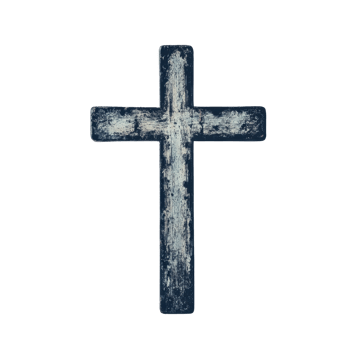 A weathered wooden cross symbolizes faith and spirituality. png