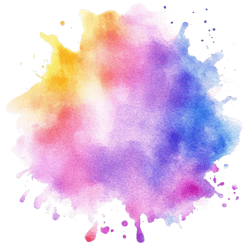 A vibrant watercolor splash in pastel colors creating an artistic backdrop. png