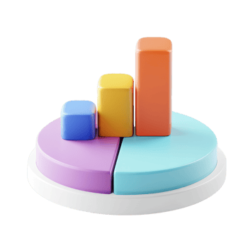 Colorful 3D bar graph displaying data trends for effective presentations. png
